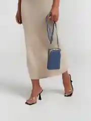 Голубой женская сумка клатч для телефона, на плечо