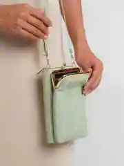 Мятный женская сумка клатч для телефона, на плечо