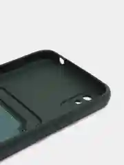 Зеленый чехол Xiaomi Redmi 9A, Сяоми Редми 9А, силиконовый, с карманом для карты