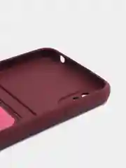 Бордовый чехол Xiaomi Redmi 9A, Сяоми Редми 9А, силиконовый, с карманом для карты