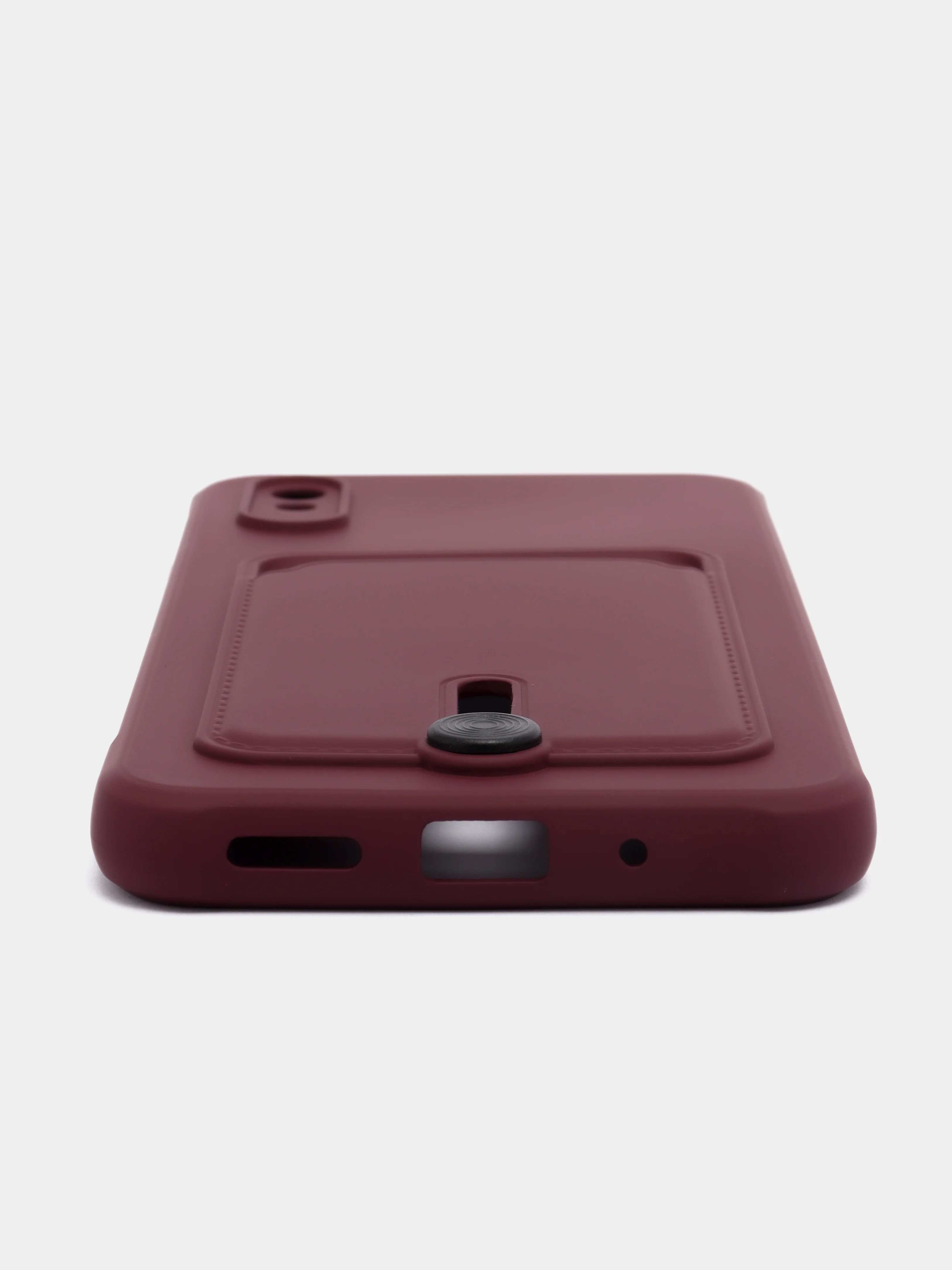 Бордовый чехол Xiaomi Redmi 9A, Сяоми Редми 9А, силиконовый, с карманом для карты