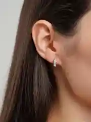 Серьги кольца со стразами / однорядные серьги с бриллиантами (с циркониевыми вставками)