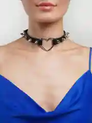 Черный чокер "Сердце" женский