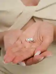 Серебряный серьги пусеты с жемчугом