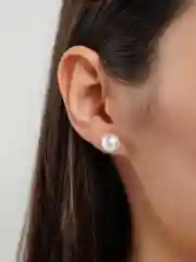 Серебряный серьги пусеты с жемчугом