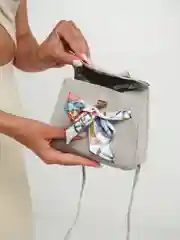 Серый металлик сумка женская через плечо, с платком, 5 цветов
