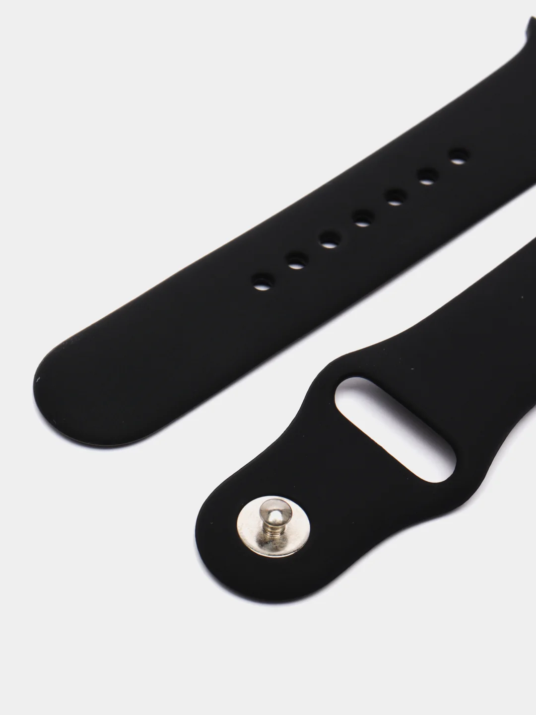 Черный силиконовый ремешок для Apple Watch 38-40-41 мм, 42-44-45 мм, размеры S, M, спортивный