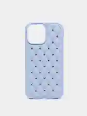 Лавандовый чехол iPhone 13, 13 Pro, 13 Pro Max силиконовый со съемной крышкой и стразами