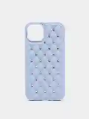 Лавандовый чехол iPhone 13, 13 Pro, 13 Pro Max силиконовый со съемной крышкой и стразами
