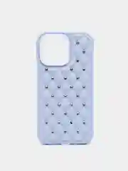 Лавандовый чехол iPhone 13, 13 Pro, 13 Pro Max силиконовый со съемной крышкой и стразами