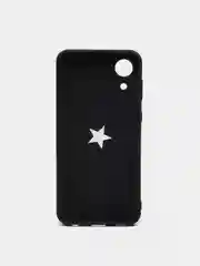 Черный чехол Samsung Galaxy A03 Core силиконовый, с кольцом-держателем