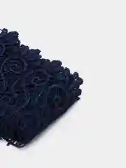 Кружево для шитья, вязаное, тёмно-синее, 150 см*8 см