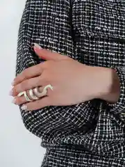 Серебряный фаланговое кольцо "Змея"