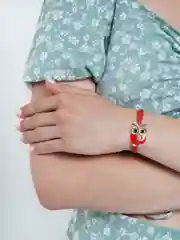 Красный браслет на руку "Сова"