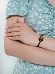 Черный браслет на руку "Сова"