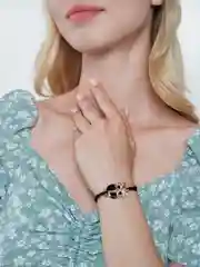Черный браслет на руку "Сова"