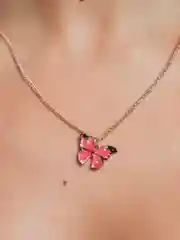 Розовый цепочка с подвеской бабочка