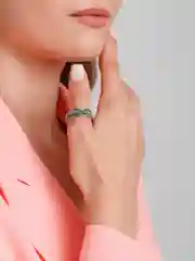 Фиолетовый двойное кольцо-антистресс с вращающейся цепочкой, нержавеющая сталь