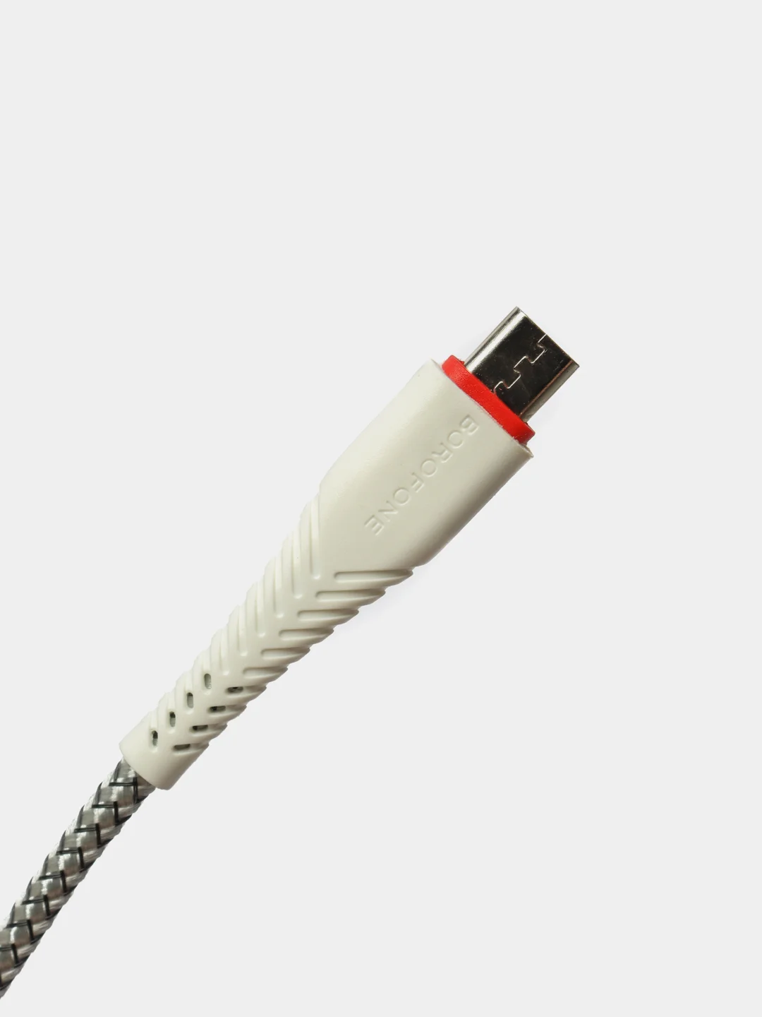 Белый зарядный кабель Borofone BX25 Type-C, Micro USB, Lightning, 2.4A