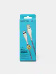 Белый зарядный кабель Borofone BX25 Type-C, Micro USB, Lightning, 2.4A