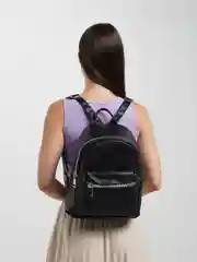 Черный рюкзак женский из экокожи