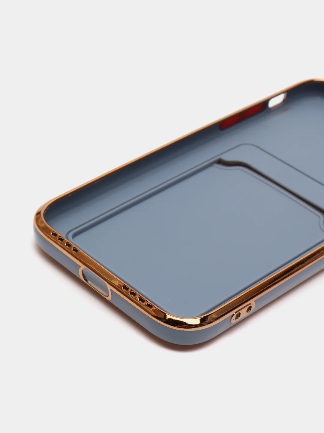 Синий меланж чехол с карманом для карт iPhone 7 8 Plus XR X XS Max 11 Pro Max 12 13 mini айфон про макс