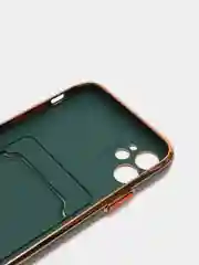 Зеленый чехол с карманом для карт iPhone 7 8 Plus XR X XS Max 11 Pro Max 12 13 mini айфон про макс