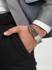 Серебряный браслет мужской золочение и серебрение