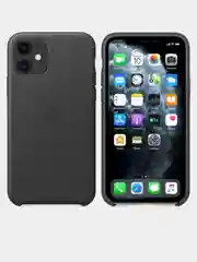 Черный кожаный чехол накладка для iPhone 11