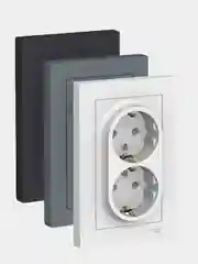 Розетка Schneider Electric AtlasDesign двойная с заземлением 16А в сборе, ATN000124