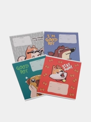 Тетрадь 12 л., клетка "Good boy", набор 4 штуки