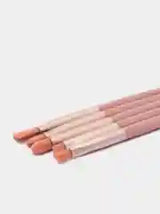 Розовый набор кистей для макияжа, в чехле, 8 штук