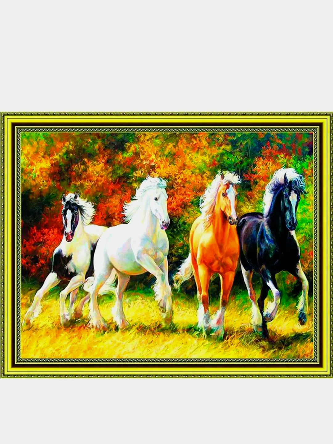 Алмазная мозаика на подрамнике, 40*50 см, "Лошади"