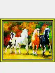 Алмазная мозаика на подрамнике, 40*50 см, "Лошади"