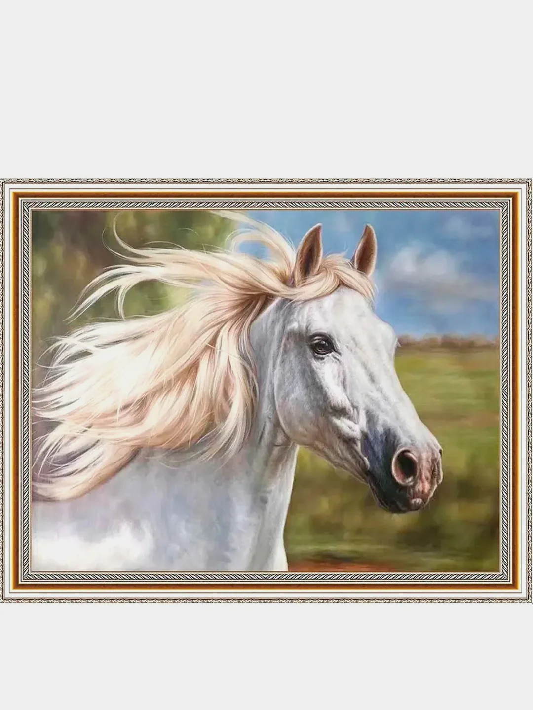 Алмазная мозаика на подрамнике, 40*50 см, "Лошади"