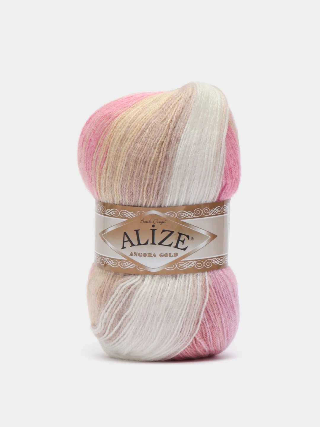 Кораллово-розовый пряжа Ангора Голд Батик Angora Gold Batik Alize 20% Шерсть 80% Акрил 100г 550м