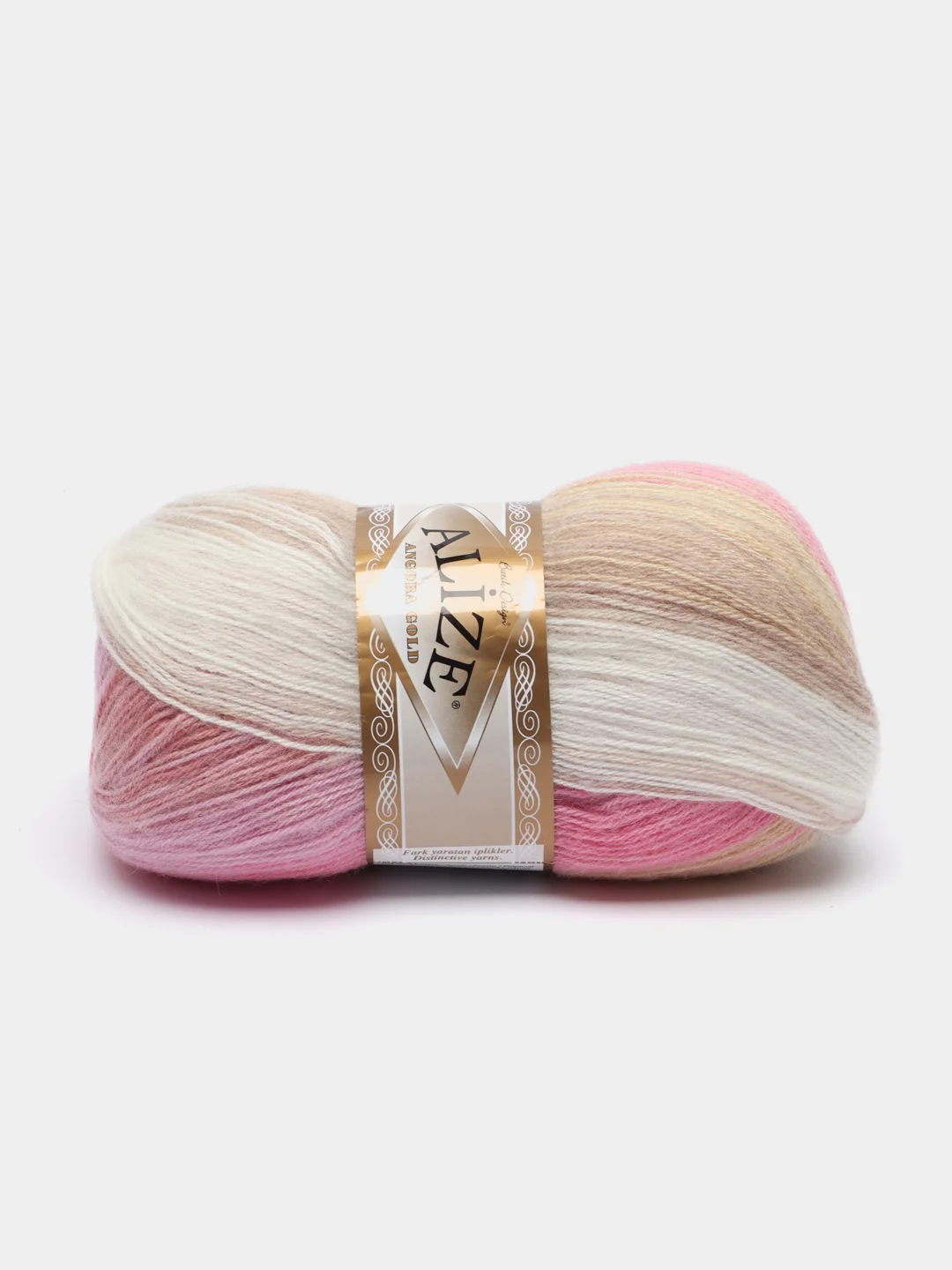 Кораллово-розовый пряжа Ангора Голд Батик Angora Gold Batik Alize 20% Шерсть 80% Акрил 100г 550м