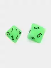 Зеленый дайсы-кубики для Dungeons and Dragons (ДнД), светящиеся в темноте, 7 штук