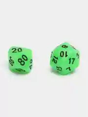 Зеленый дайсы-кубики для Dungeons and Dragons (ДнД), светящиеся в темноте, 7 штук