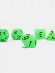Зеленый дайсы-кубики для Dungeons and Dragons (ДнД), светящиеся в темноте, 7 штук