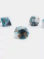 Голубой кубики-дайсы игральные для Dungeons and Dragons (ДнД), набор из 7 штук