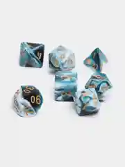 Голубой кубики-дайсы игральные для Dungeons and Dragons (ДнД), набор из 7 штук