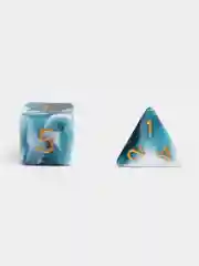Голубой кубики-дайсы игральные для Dungeons and Dragons (ДнД), набор из 7 штук