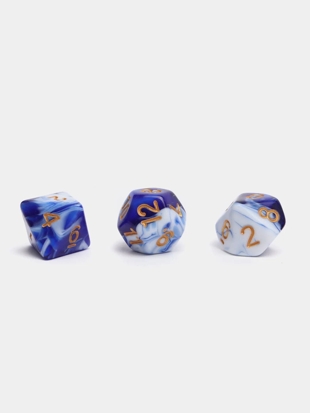 Синий кубики-дайсы игральные для Dungeons and Dragons (ДнД), набор из 7 штук
