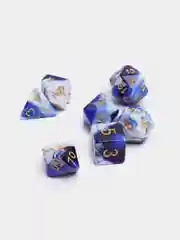 Синий кубики-дайсы игральные для Dungeons and Dragons (ДнД), набор из 7 штук