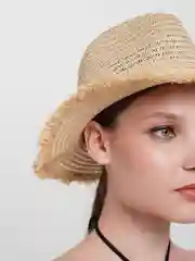 Светло-жёлтый женская соломенная шляпа Федора