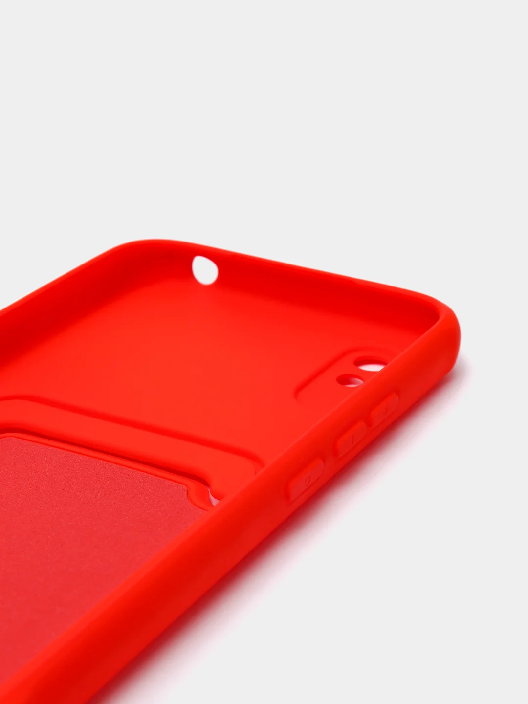Красный чехол Xiaomi Redmi 9A, Сяоми Редми 9А, силиконовый, с карманом для карты