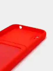 Красный чехол Xiaomi Redmi 9A, Сяоми Редми 9А, силиконовый, с карманом для карты