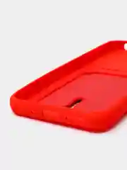 Красный чехол Xiaomi Redmi 9A, Сяоми Редми 9А, силиконовый, с карманом для карты