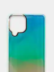 Бирюзовый чехол прозрачный с рисунком Samsung Galaxy A22 4G, M22, M32, Самсунг Галакси А22, М22, М32